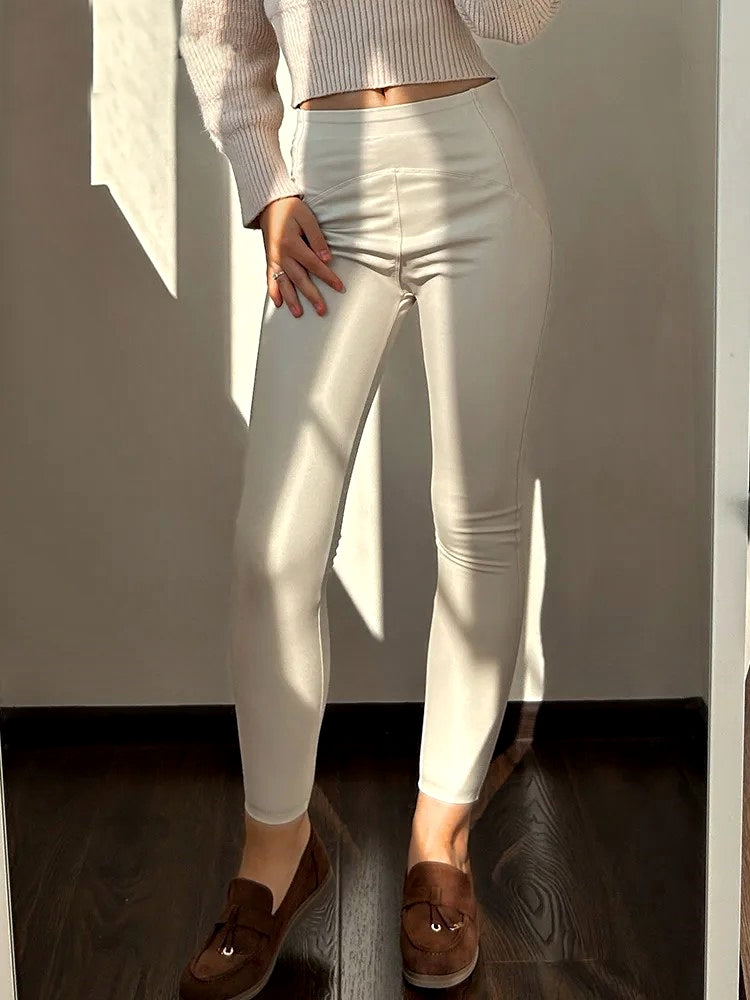 Legging de Inverno em Couro Sintético
