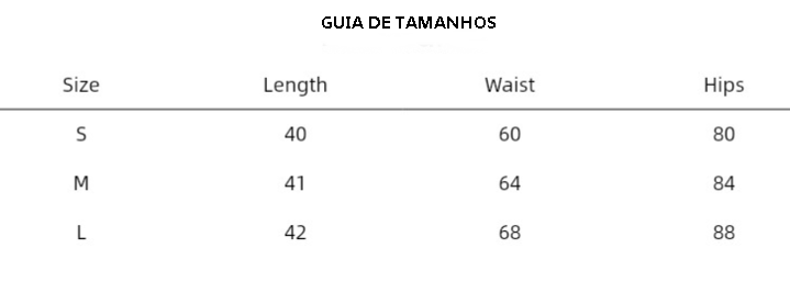 Saia Curta Metalizada em Malha