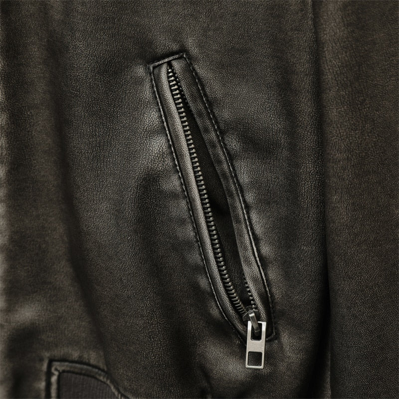 Jaqueta de Couro Bomber