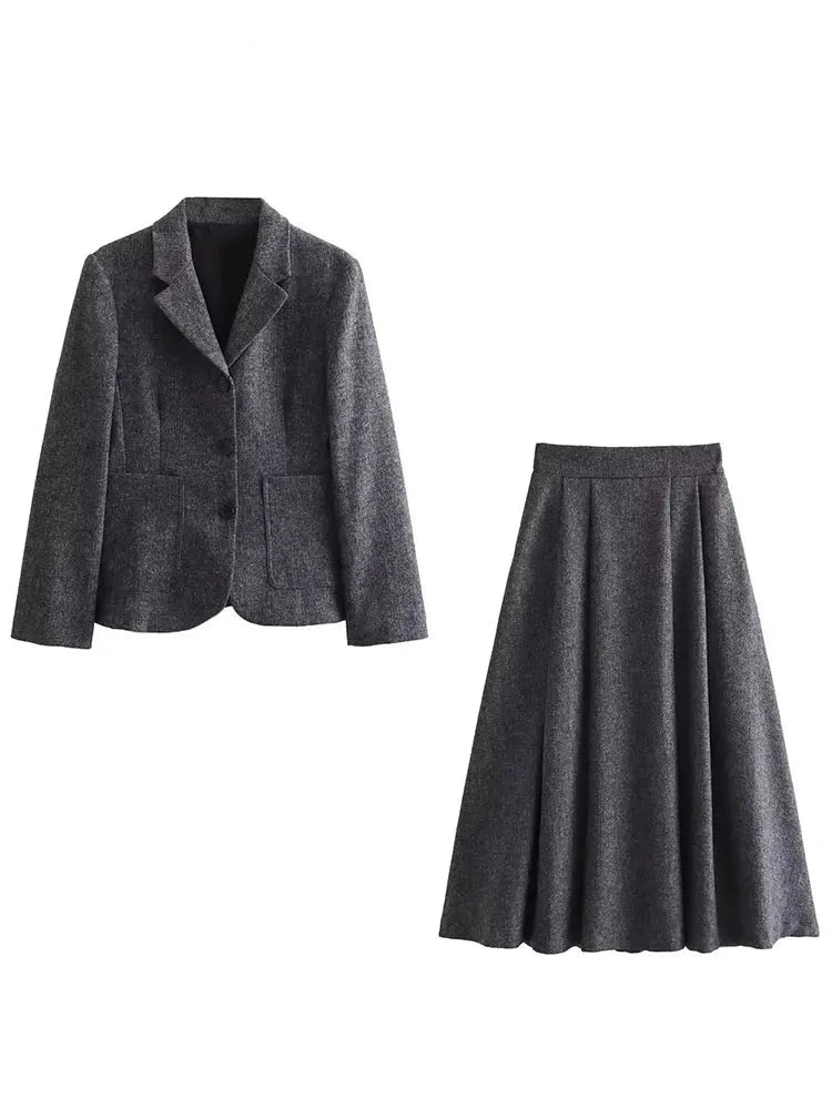 Conjunto de Blazer e Saia Midi