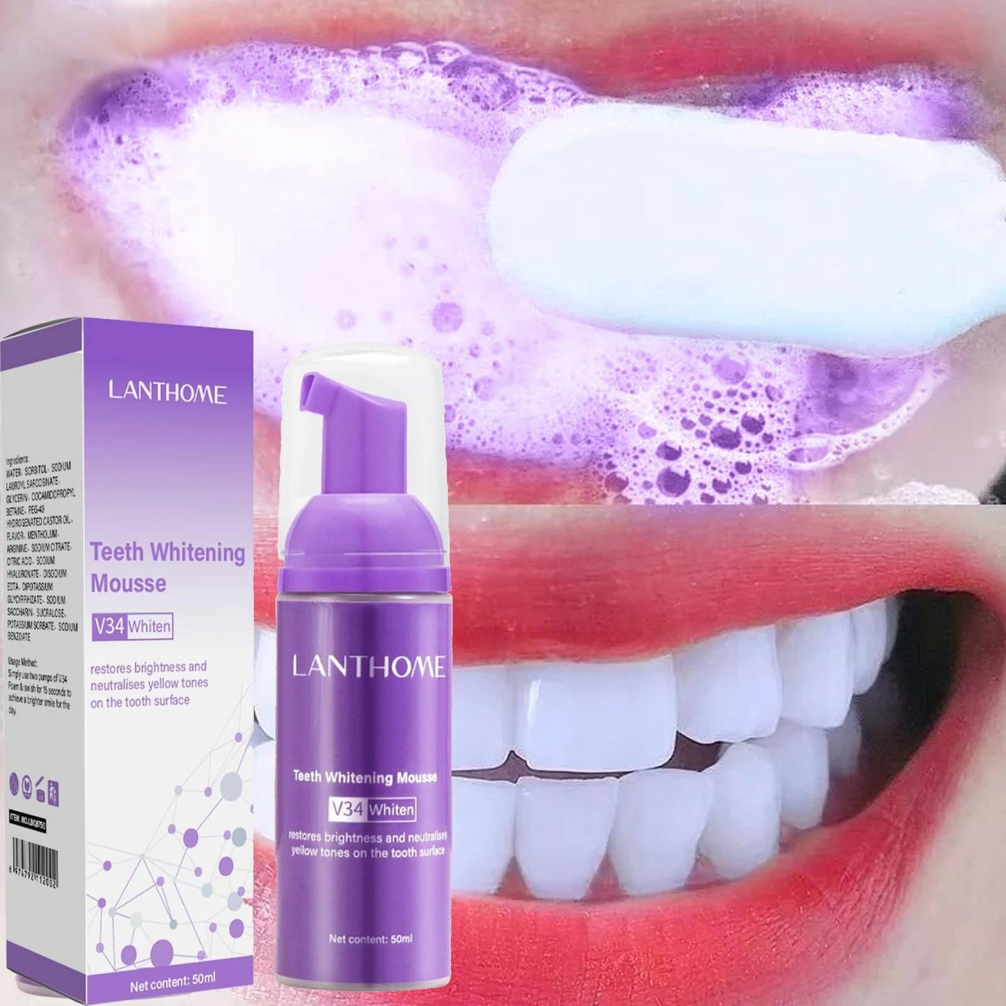 Pasta de Dente Roxa para Clareamento Dental