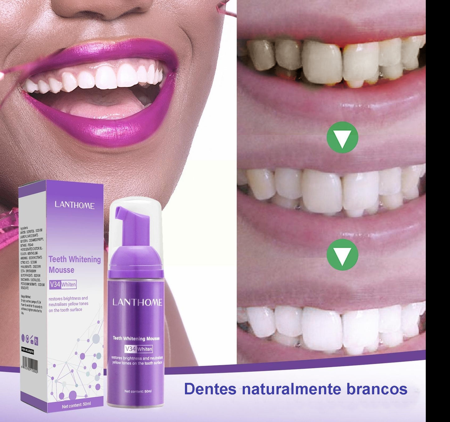 Pasta de Dente Roxa para Clareamento Dental