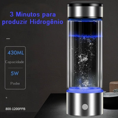 Garrafa de Água de Hidrogênio Preta - Lindas & Cia Shop
