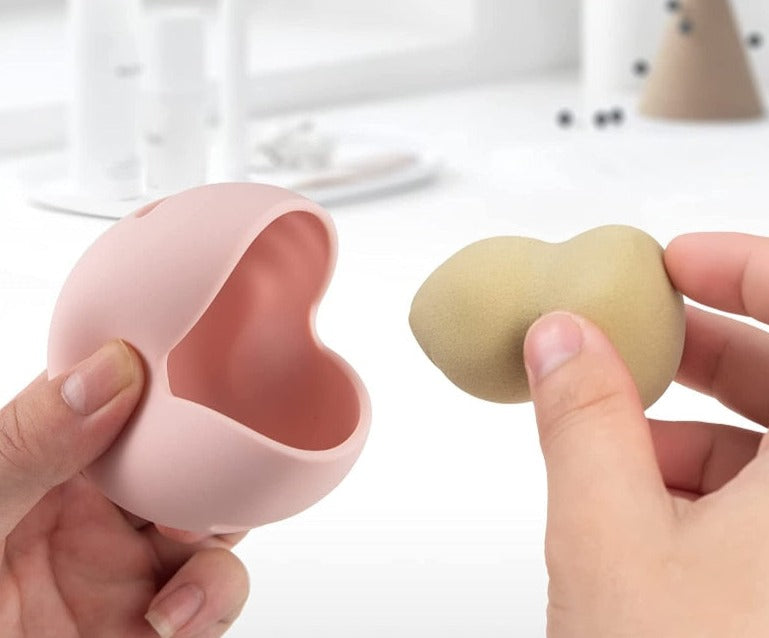 Makeup Sponge Holder Shatterproof Eco-Friendly Silicone Beauty Make Up Blender Case for Travel Gift for Women Girls - Lindas & Cia Shop