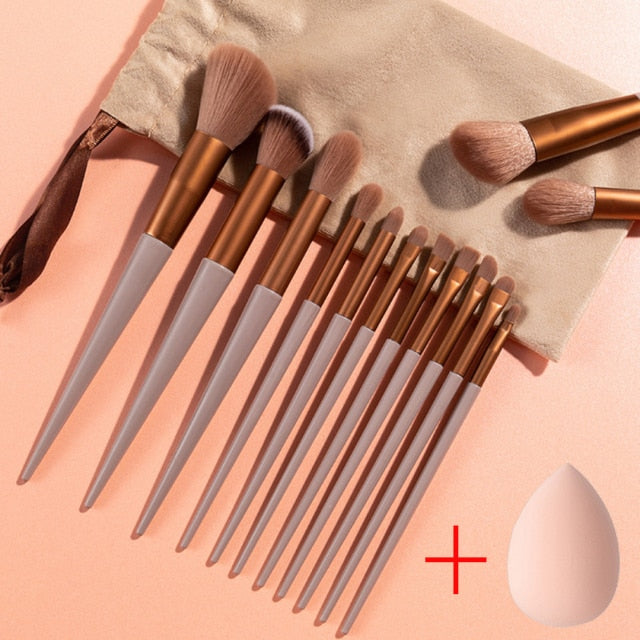 New 13Pcs Makeup Brush Set Makeup Concealer Brush Blush Loose Powder Brush Eye Shadow Highlighter Foundation Brush Beauty Tools - Lindas & Cia Shop