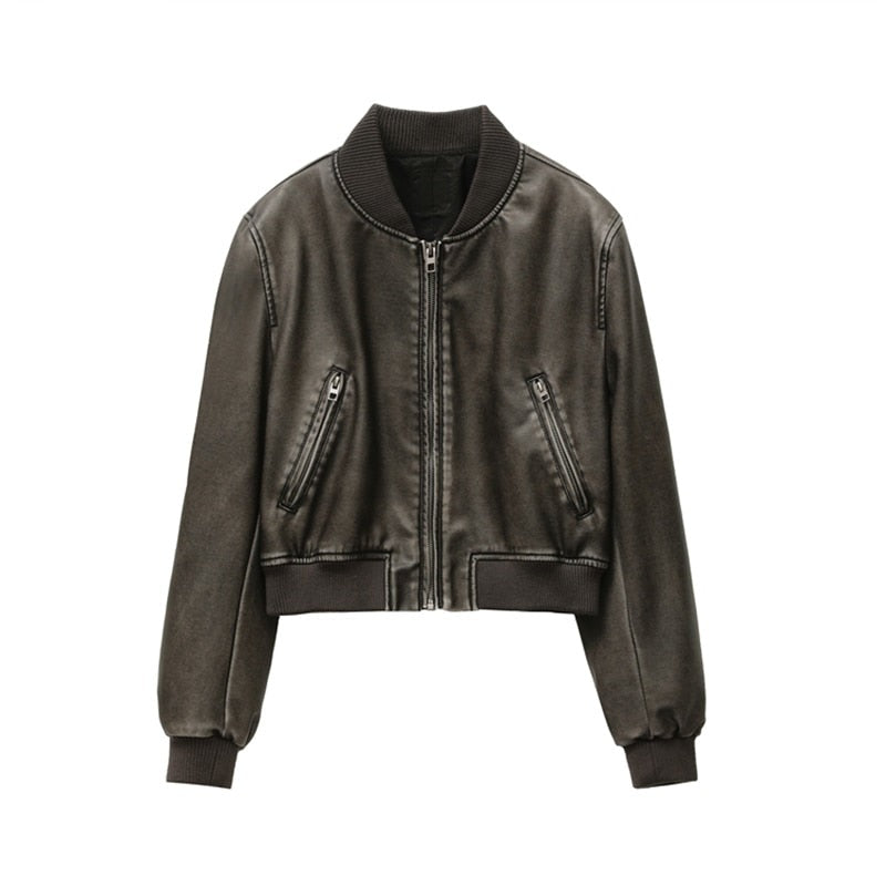 Jaqueta de Couro Bomber