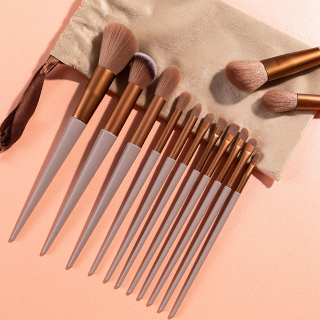 New 13Pcs Makeup Brush Set Makeup Concealer Brush Blush Loose Powder Brush Eye Shadow Highlighter Foundation Brush Beauty Tools - Lindas & Cia Shop