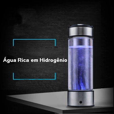 Garrafa de Água de Hidrogênio Preta - Lindas & Cia Shop