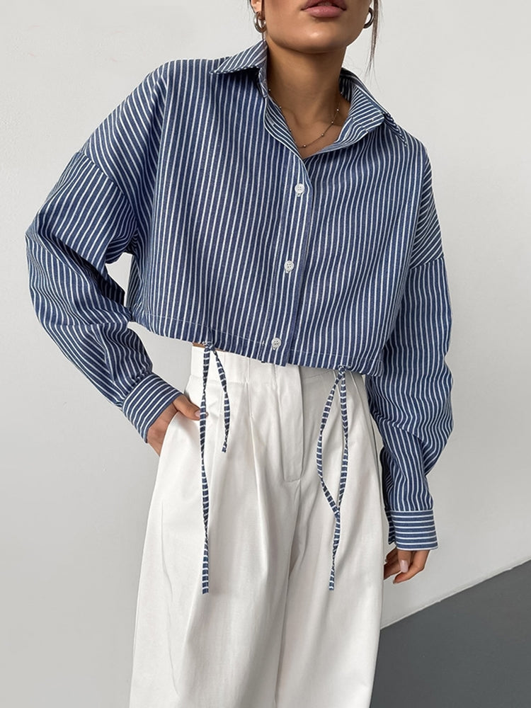 Camisa Croped Listrada