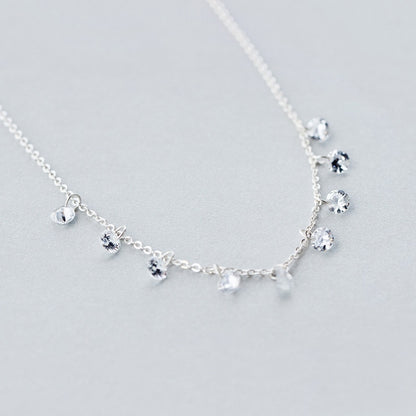 Corrente de Elo com Cristais e Prata - Lindas & Cia Shop
