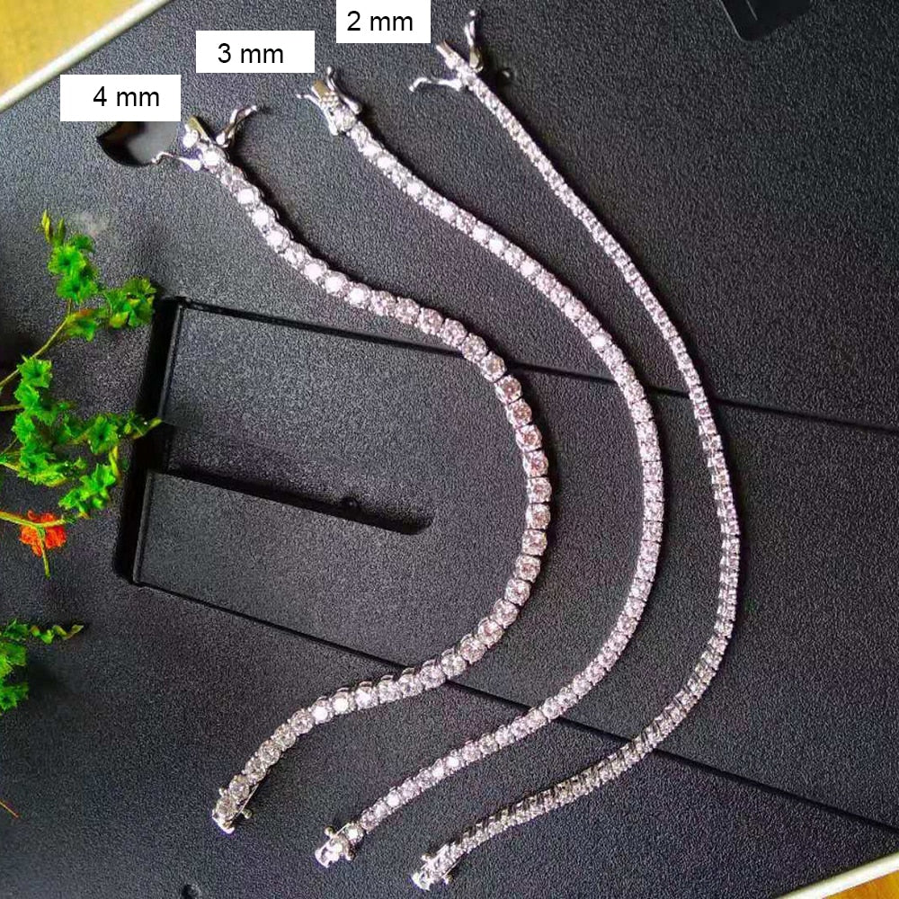 Pulseiras de Tênis em Prata Esterlina
