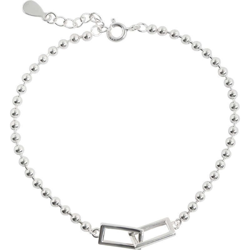 Pulseira de Contas Redondas de Prata Esterlina - Lindas & Cia Shop