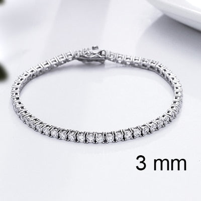 Pulseiras de Tênis em Prata Esterlina