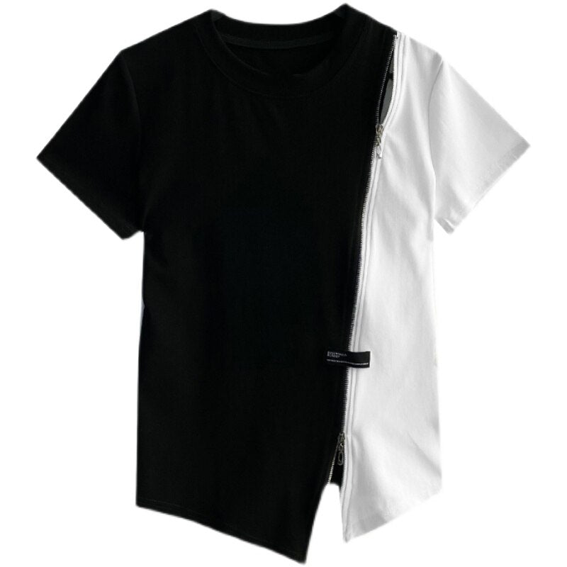 Camiseta Geométrica Branco e Preto