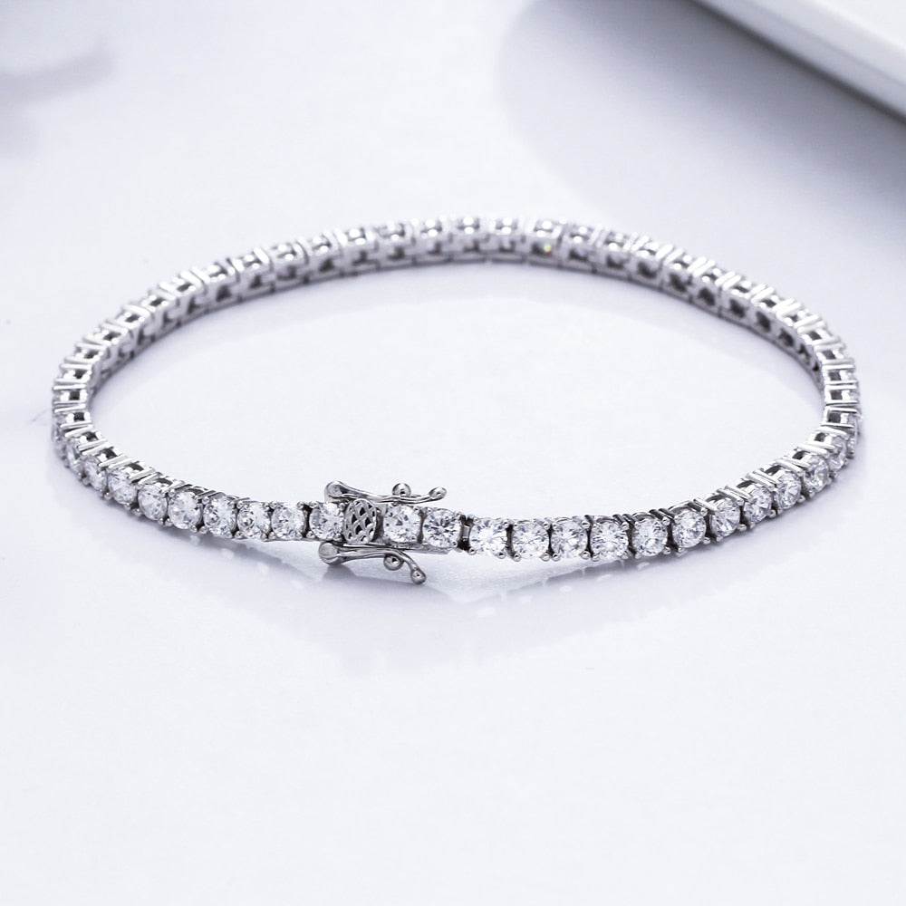 Pulseiras de Tênis em Prata Esterlina