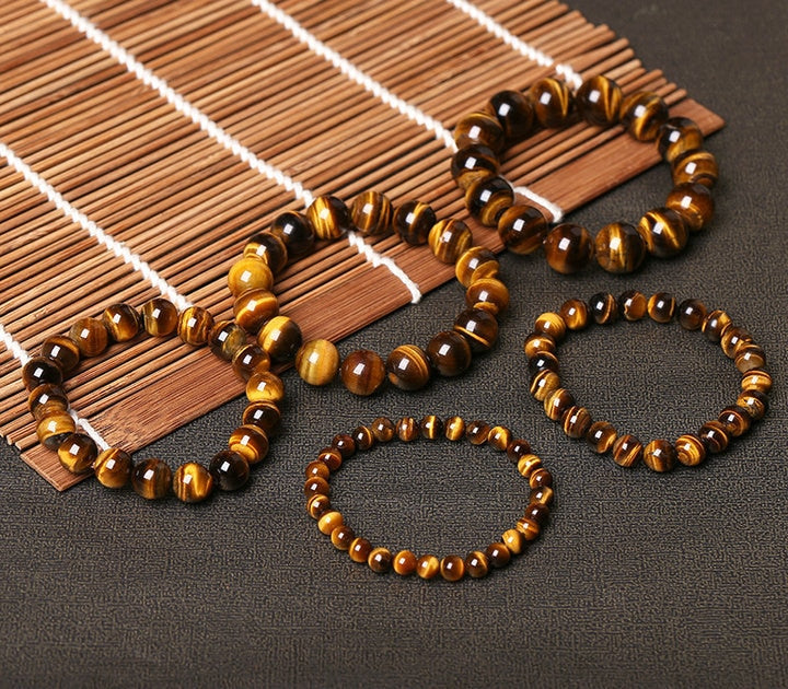 Pulseira Unisex de Pedra Natural Olho de Tigre - Lindas & Cia Shop