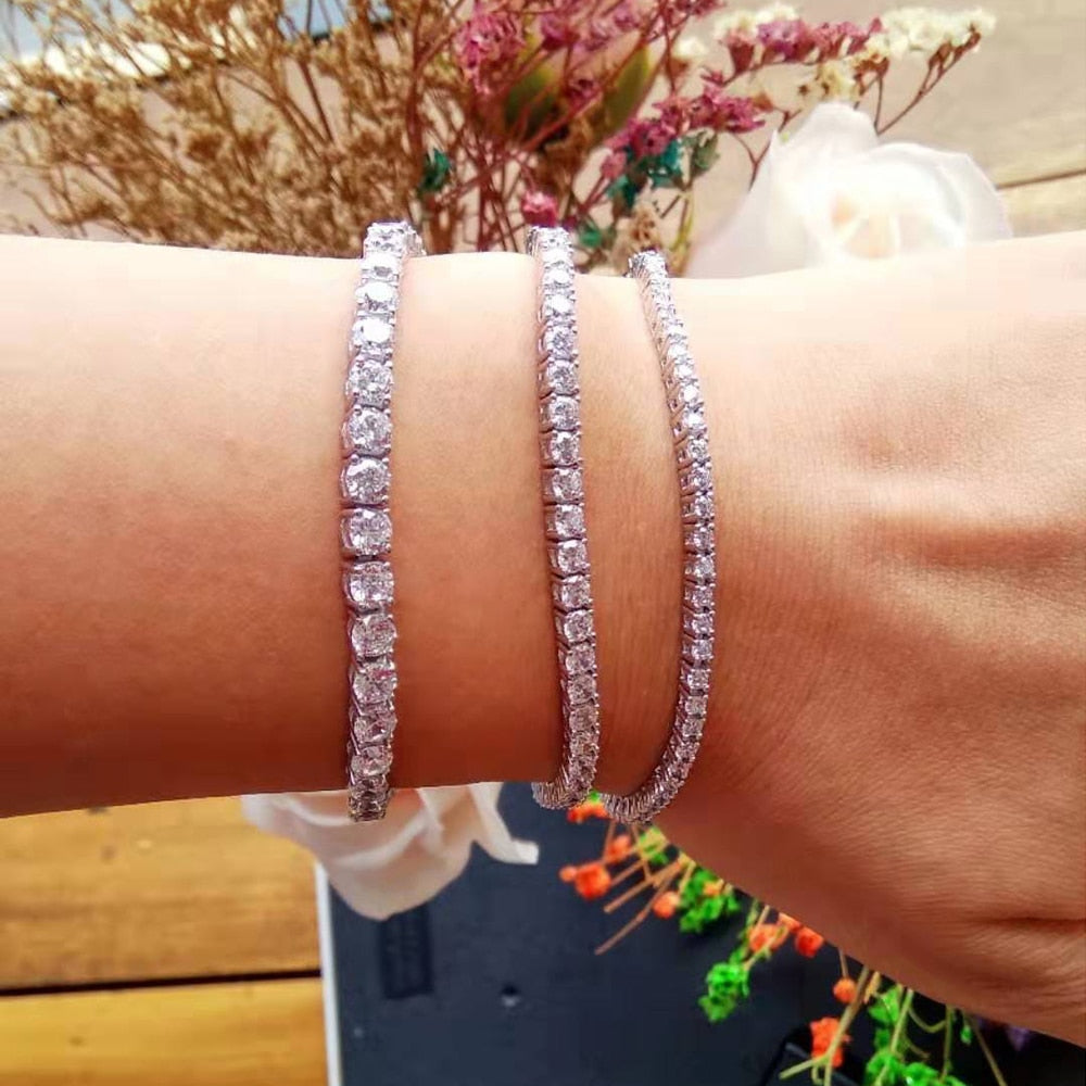 Pulseiras de Tênis em Prata Esterlina