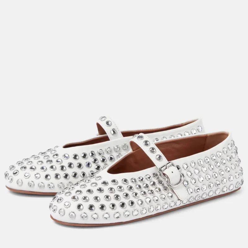 Sapatilha Feminina com Strass e Rebites