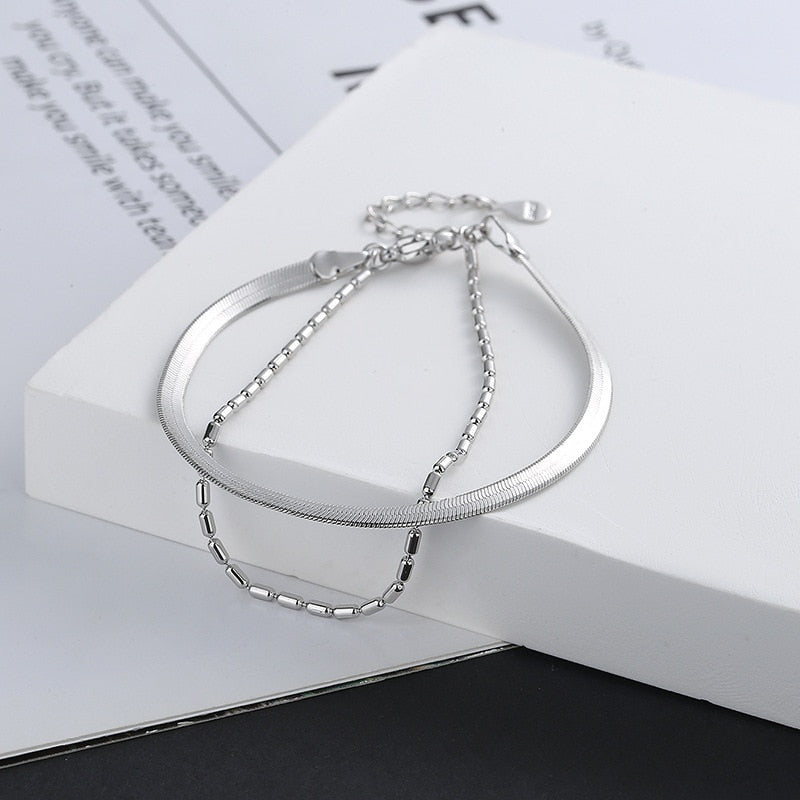 Pulseira de Contas Redondas de Prata Esterlina - Lindas & Cia Shop