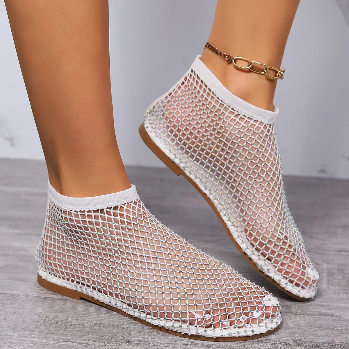 Sapatilha em Tela com Strass