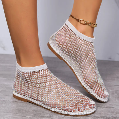 Sapatilha em Tela com Strass