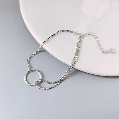 Pulseira de Contas Redondas de Prata Esterlina - Lindas & Cia Shop