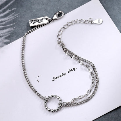 Pulseira de Contas Redondas de Prata Esterlina - Lindas & Cia Shop