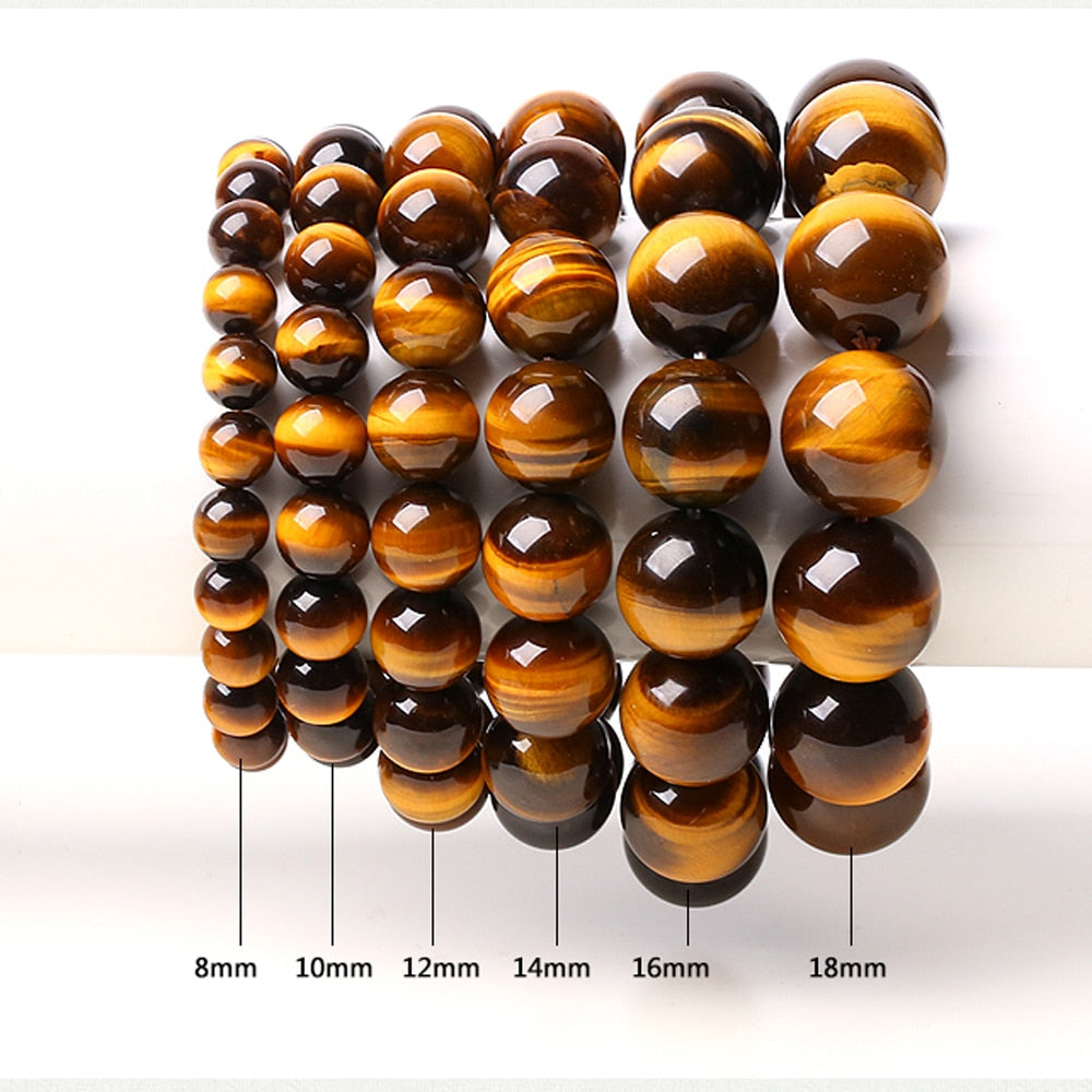 Pulseira Unisex de Pedra Natural Olho de Tigre - Lindas & Cia Shop