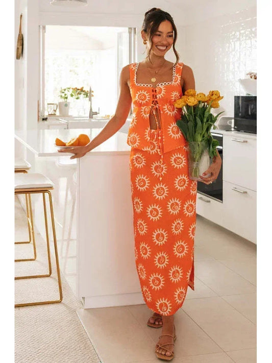 Conjunto Blusa e Saia Estilo Boho