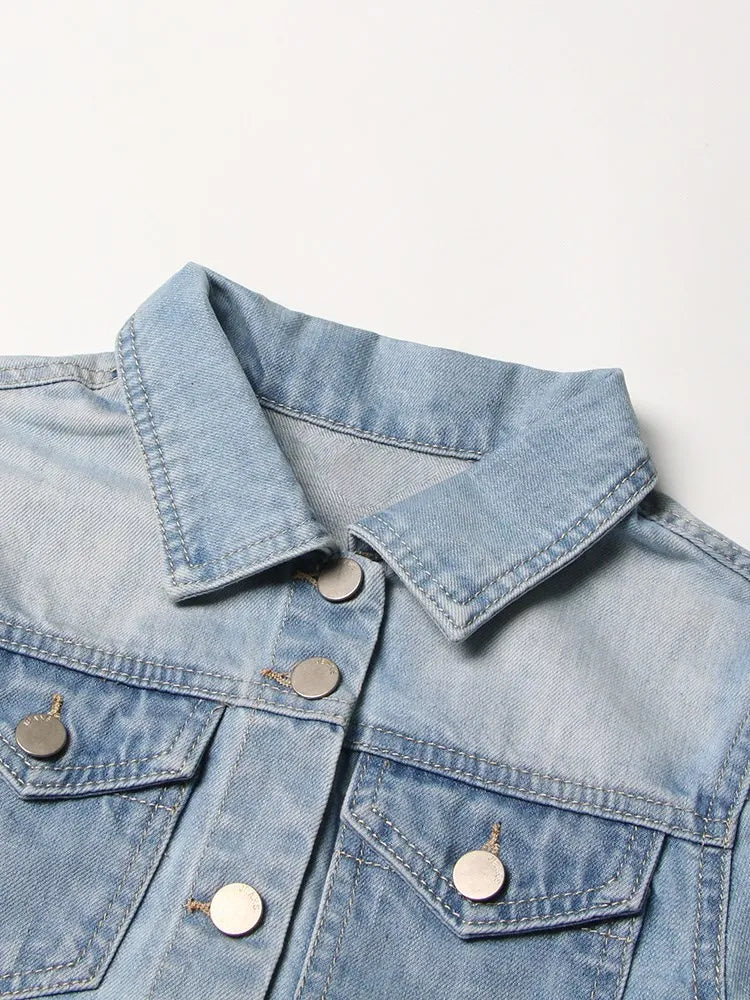 Jaqueta Jeans com Franjas