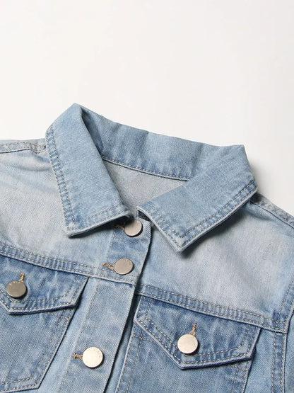 Jaqueta Jeans com Franjas