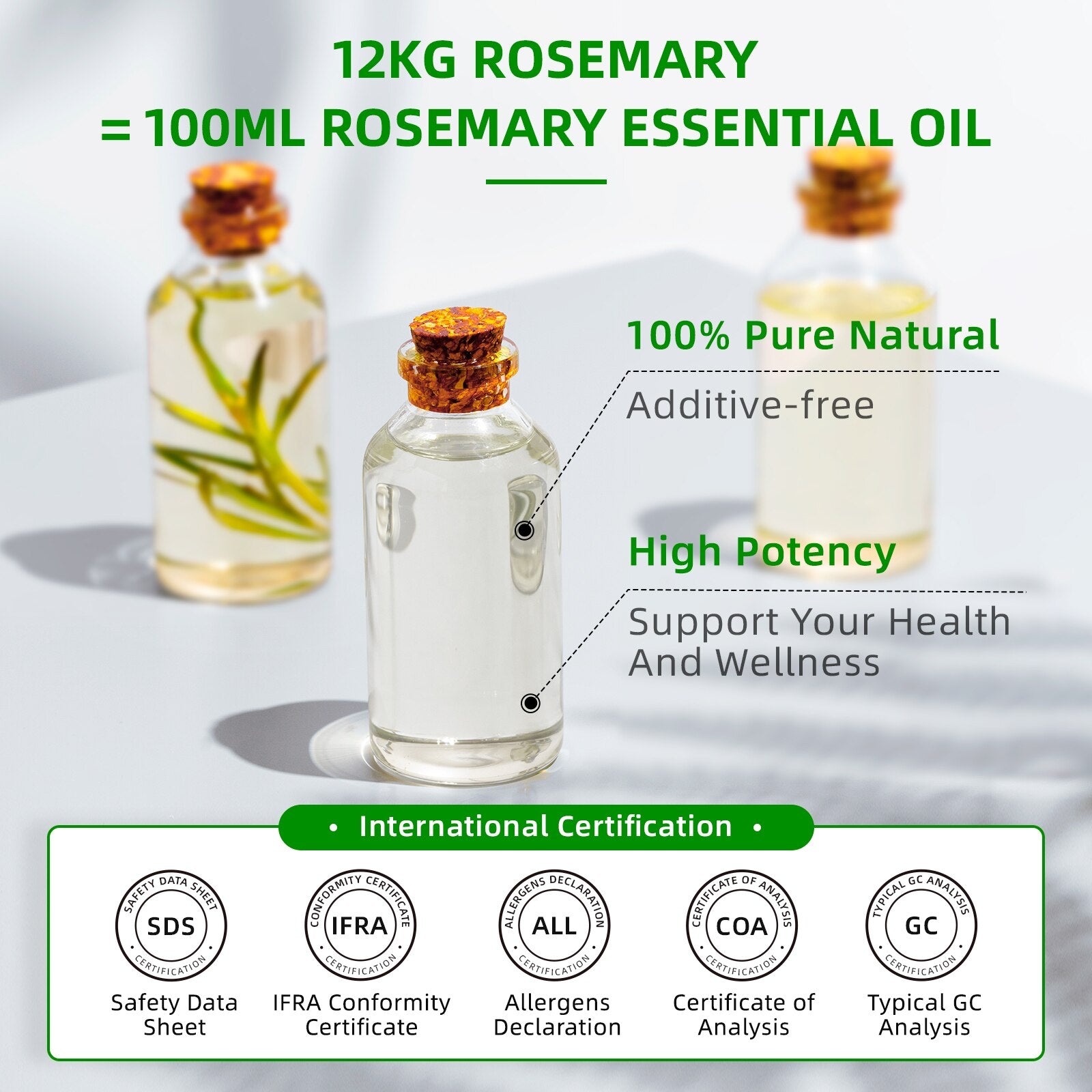 Óleo Essencial de Alecrim, Natureza 100% Puro - Lindas & Cia Shop