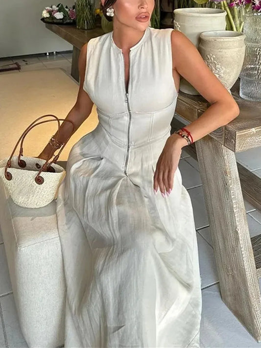 Vestido Longo Feminino com Zíper