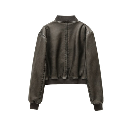 Jaqueta de Couro Bomber