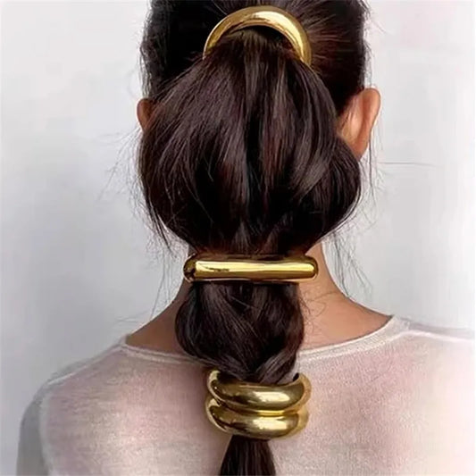 Prendedor de Cabelo em Metal com Elástico