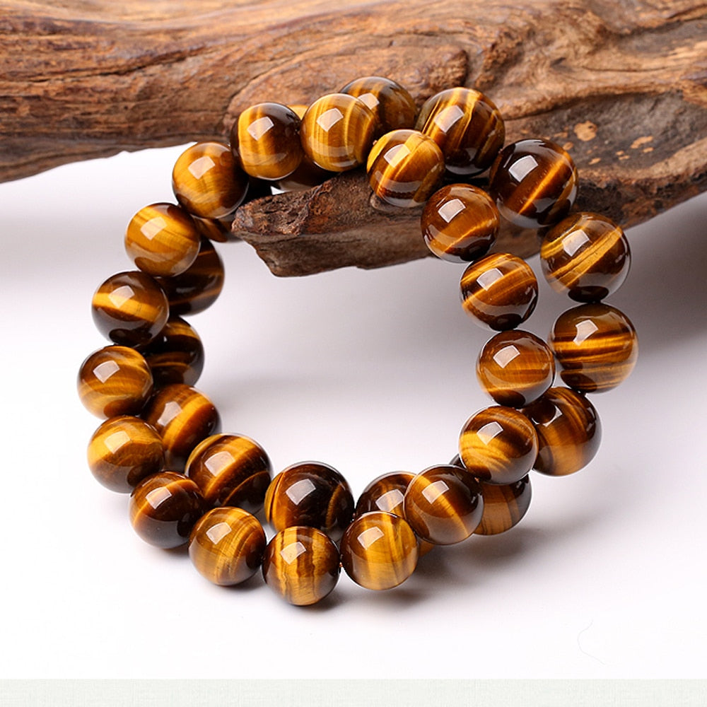 Pulseira Unisex de Pedra Natural Olho de Tigre - Lindas & Cia Shop