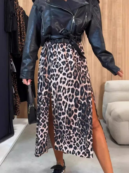 Saia Maxi Leopard Print