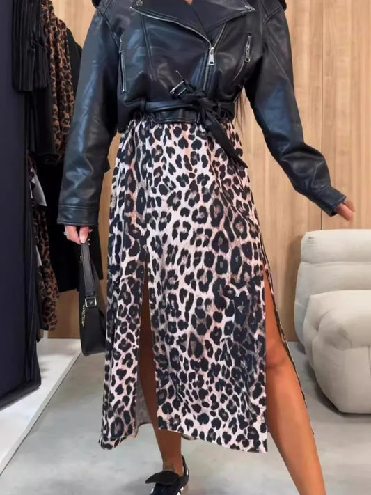 Saia Maxi Leopard Print