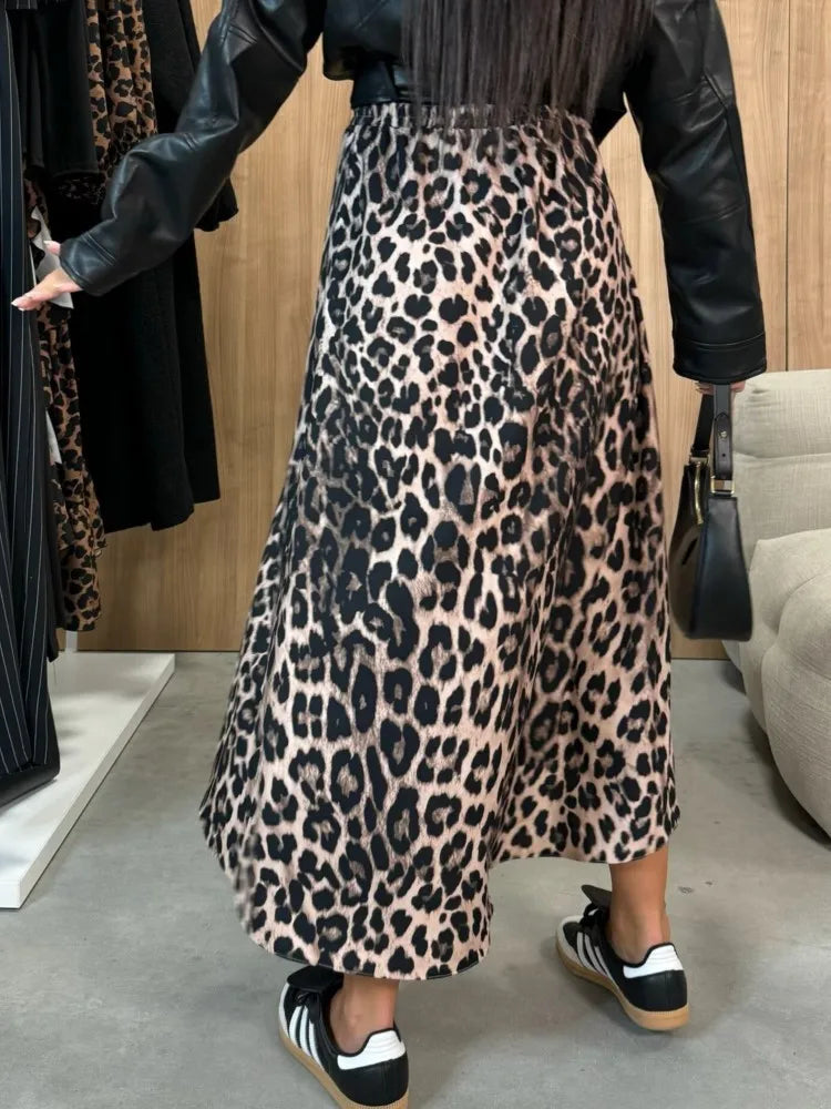 Saia Maxi Leopard Print