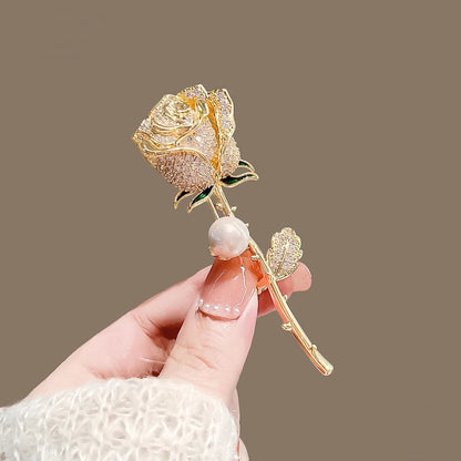 Broche de Flores em Ouro Rosa