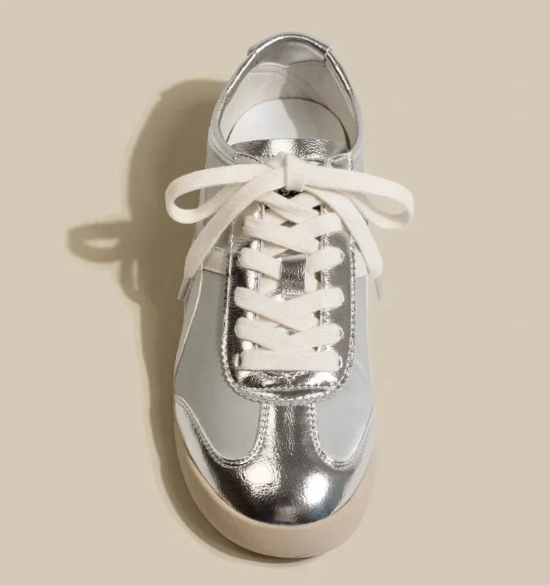 Tênis Sneakers Feminino em Couro Amarelo