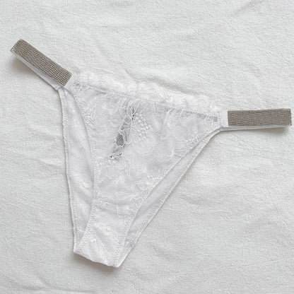 Calcinha Fio Dental Renda e Strass