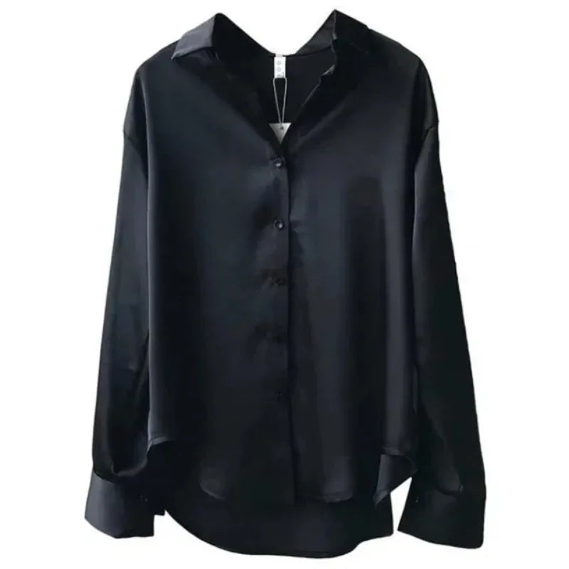 Camisa de Cetim Manga Comprida