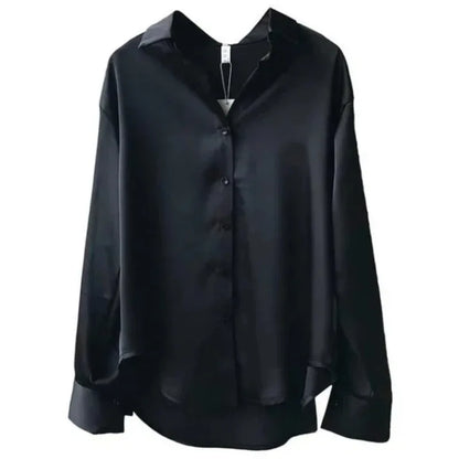 Camisa de Cetim Manga Comprida