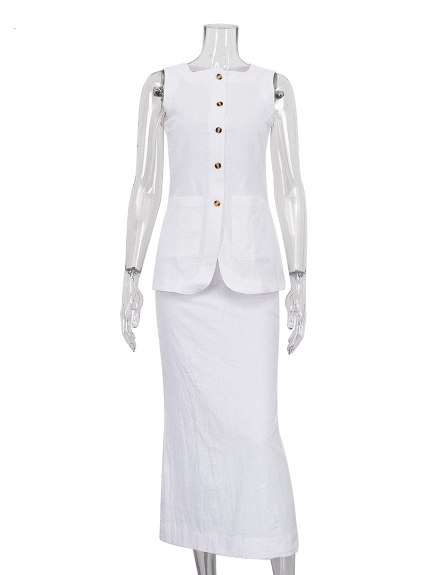 Conjunto com Top e Saia Longa