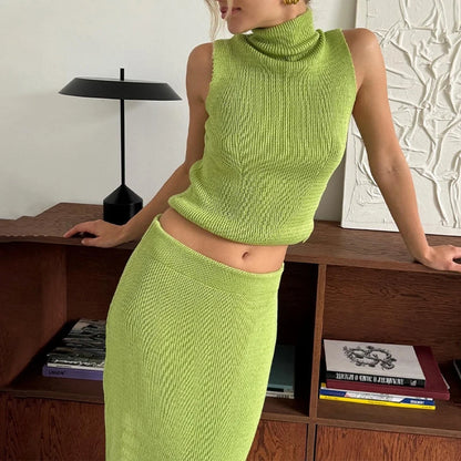 Conjunto em Malha Blusa e Saia