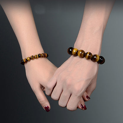 Pulseira Unisex de Pedra Natural Olho de Tigre - Lindas & Cia Shop