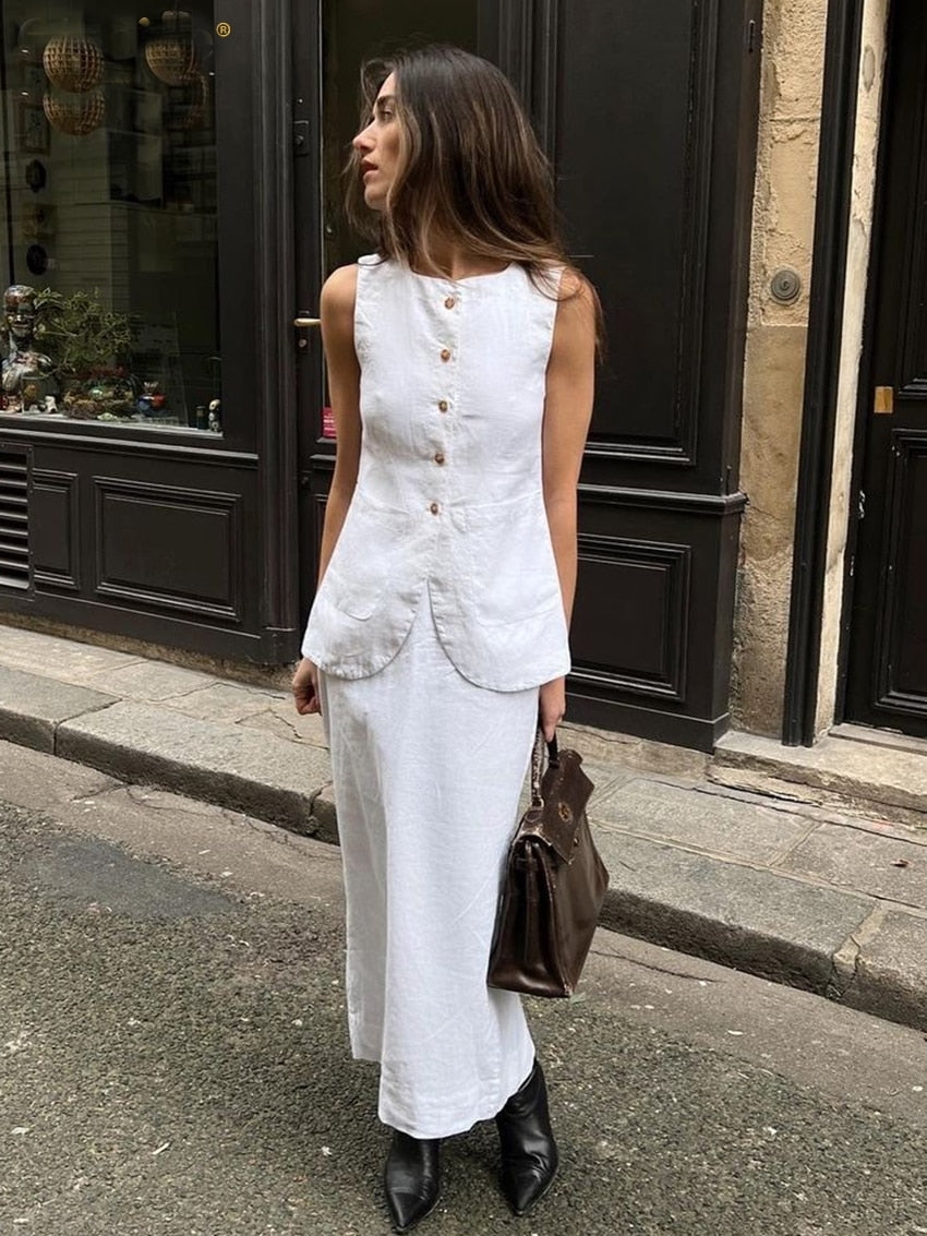 Conjunto com Top e Saia Longa