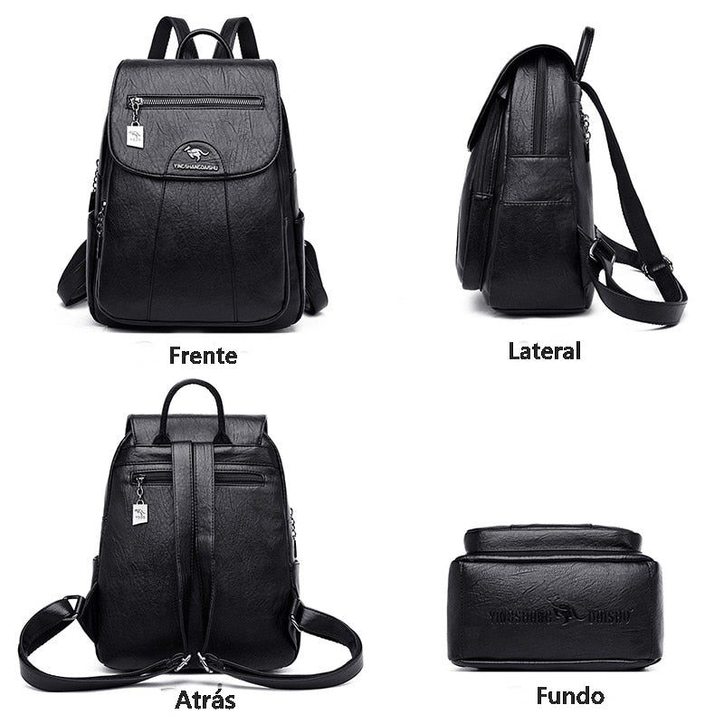 Mochilas de Couro Vintage Estilo Casual - Lindas & Cia Shop