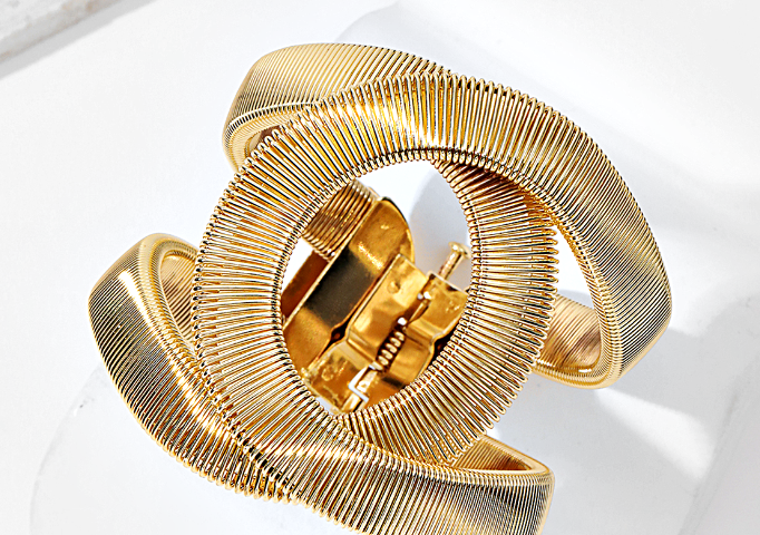 Bracelete Dourado com Strass